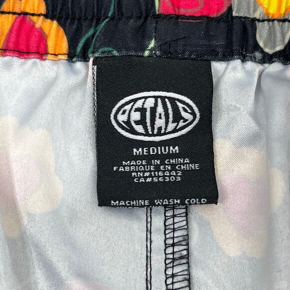 Petals by Petals and Peacocks Flower Print Black Colorful Bright Board Shorts - Picture 4 of 8